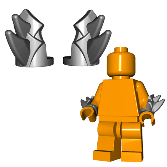 Brickwarriors BLADED VAMBRACES Arm Armor for Minifigures -NEW