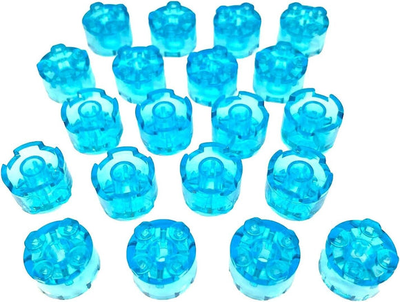 Lego 2x2 Round Brick BULK LOT of 20 pcs -Trans Light Blue- Part 3941- New