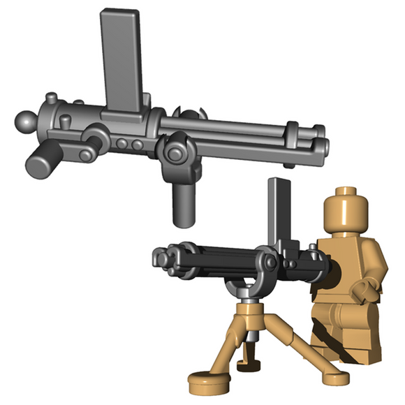 Brickwarriors GATLING GUN w/ Tripod for Minifigures NEW Western Soldier