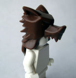 Custom WOLF PELT HELM for  Minifigures Black White or Brown -Castle Viking
