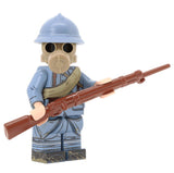 WW1 French Soldier with Gas Mask Minifigure -United Bricks