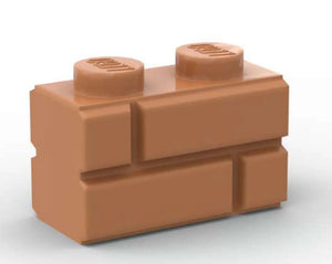 Lego MASONRY BRICK Bulk Lot of 50 pcs -1x2 Medium Nougat- Part 98283- Brand New