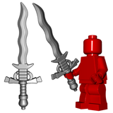 Custom FLAMBERGE Knight Templar Sword for Castle  Minifigures Black or Steel