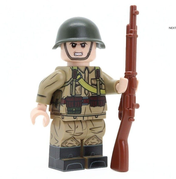 WW2 Soviet Rifleman (M35) Minifigure Custom Printed  NEW United Bricks