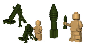 Custom MORTAR Heavy Weapon for Minifigures -Military WWII -Pick Color!
