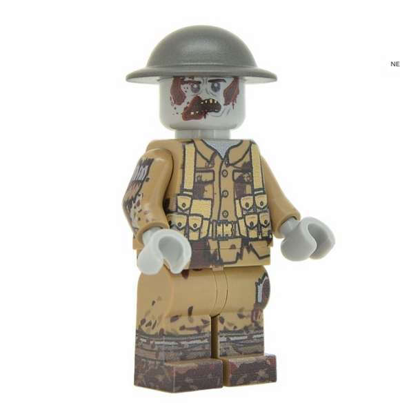 WW1 British Soldier Zombie Minifigure - United Bricks