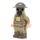 WW1 British Soldier with Gas Mask Minifigure -United Bricks