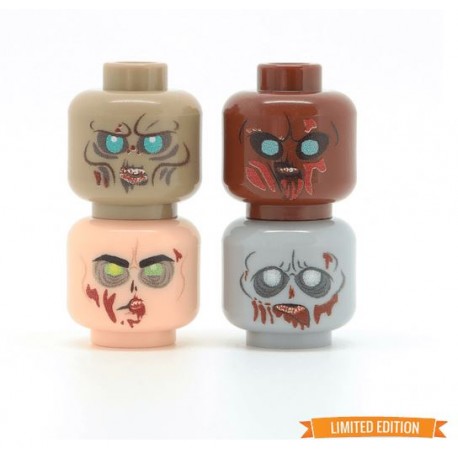 Zombie Head Pack for Minifigures - Limited Edition United Bricks